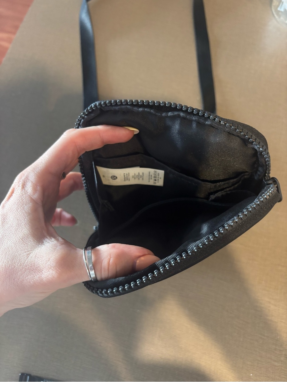 lululemon athletica Black Crossbody Pouch with White Logo - Picture 2 of 2